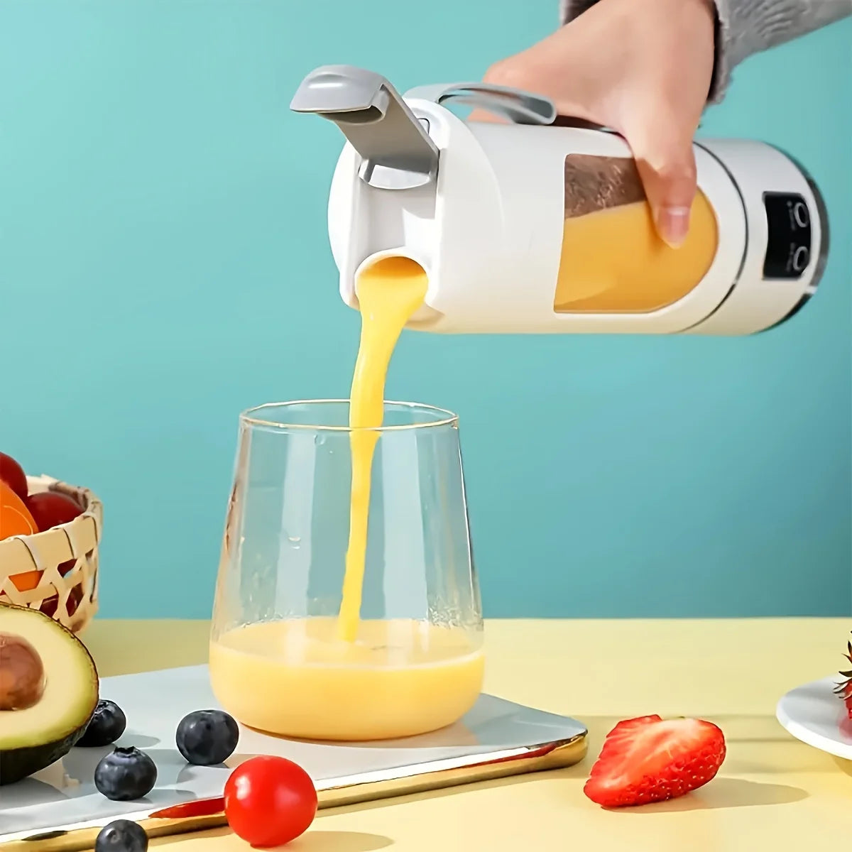 Nova Haus Go-Blender in use making smoothie