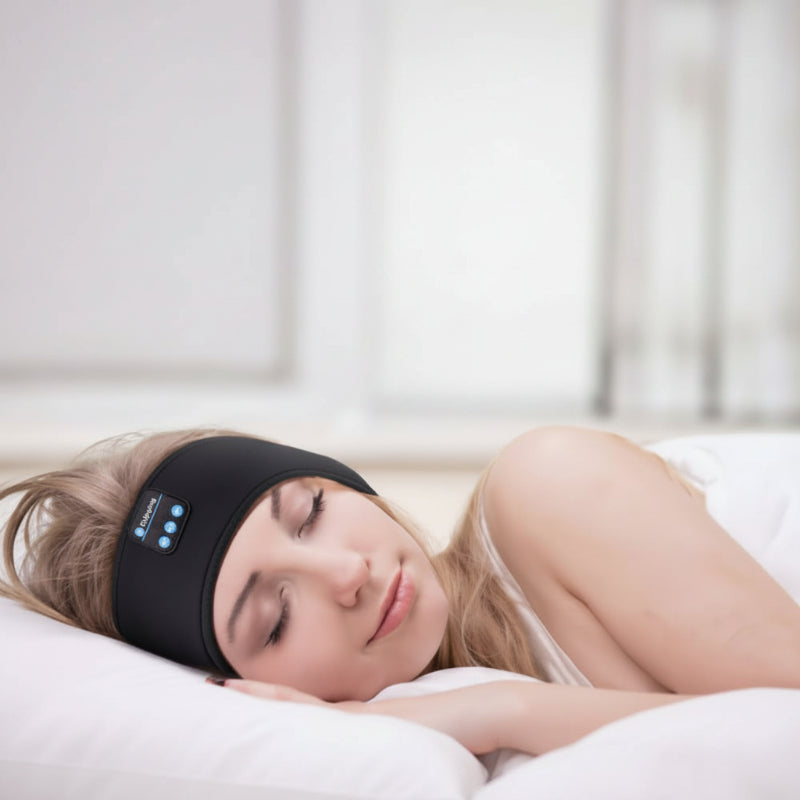  Nova Haus Signature Bluetooth Sleep Mask worn during sleep