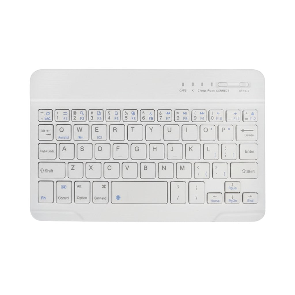 Nova Haus Omni-Key white wireless keyboard with English layout, scissor-switch keys, and USB-C charging.